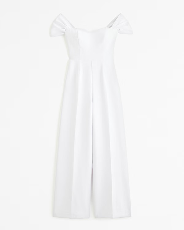 Women's Off-The-Shoulder Premium Crepe Jumpsuit | Women's Dresses & Jumpsuits | Abercrombie.com | Abercrombie & Fitch (US)