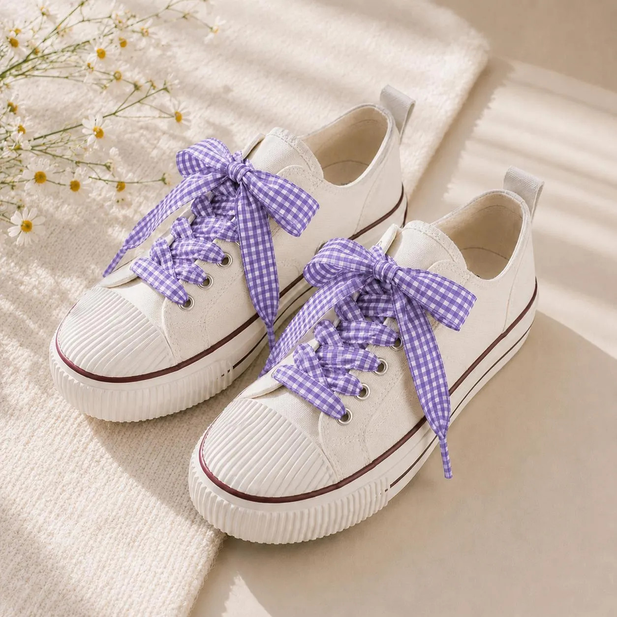 Purple Gingham Shoe Lace | Etsy (Global)