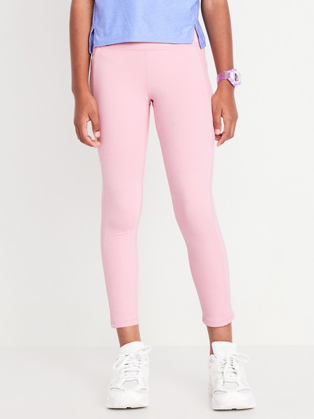 High-Waisted PowerSoft Fleece-Lined 7/8-Length Leggings for Girls | Old Navy (US)