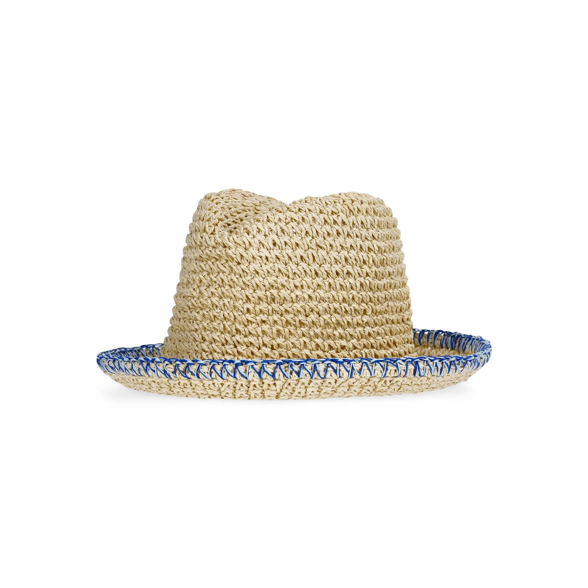 No Boundaries Straw Fedora, Women's, Blue | Walmart (US)