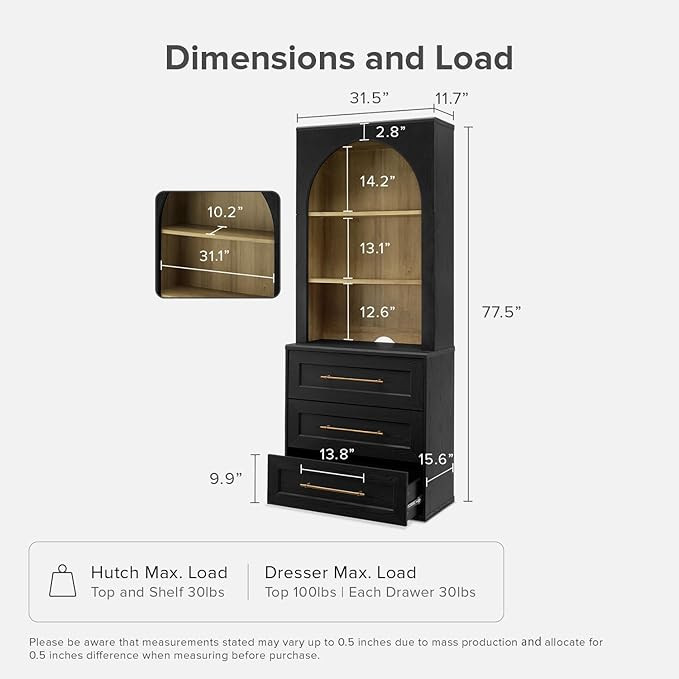 mopio Blake Storage Cabinet with Hutch, Sideboard Buffet Cabinet with Storage, Kitchen Pantry Org... | Amazon (US)