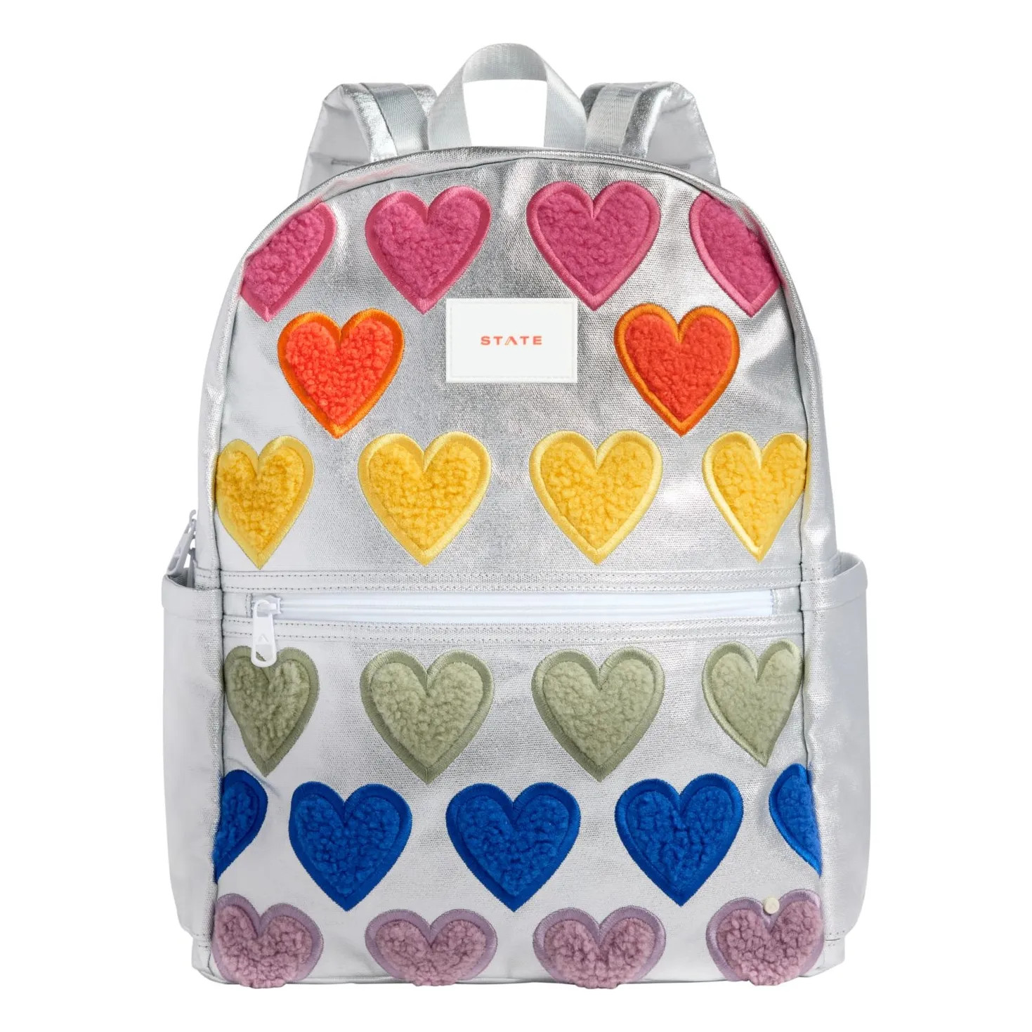 Sac à Dos Kan Travel Cœurs en Peluche | Gris argent | Smallable