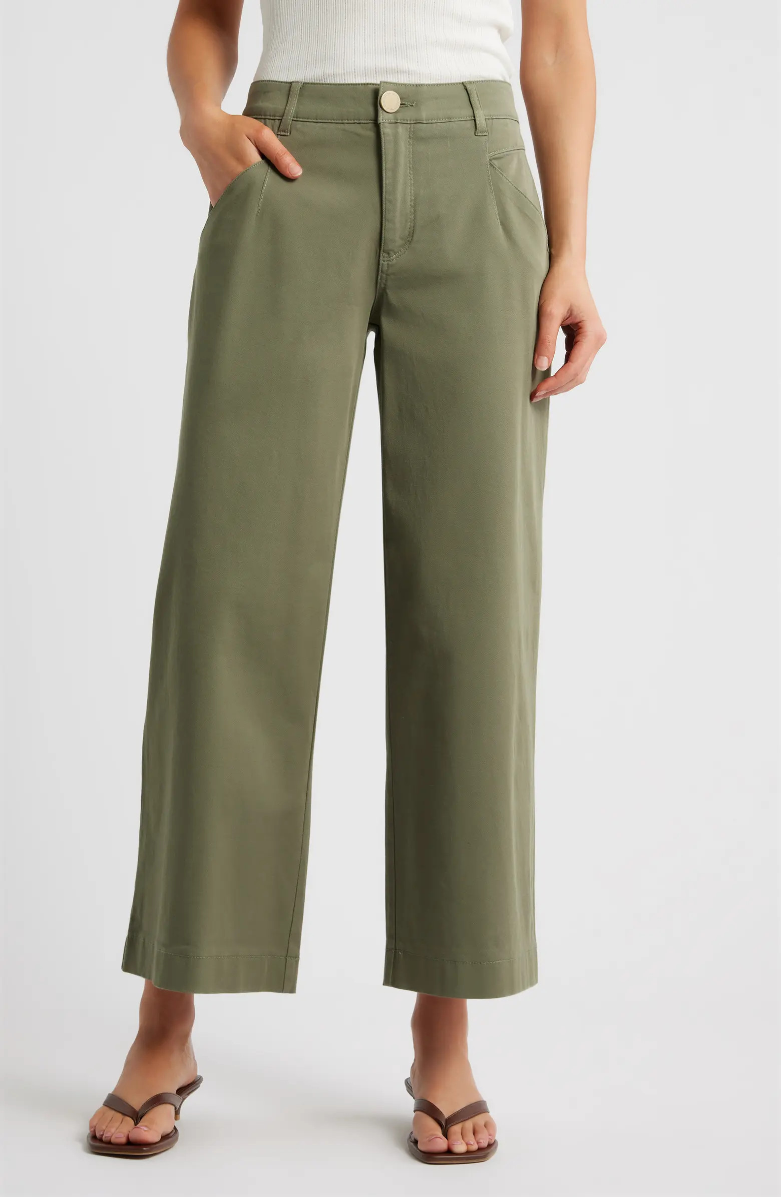 Wyatt Skyrise Crop Wide Leg Twill Pants | Nordstrom