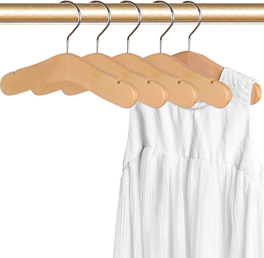 20pcs Baby Wooden Hangers, 9.44" Toddler Kids Children Wooden Hangers,Pet Clothes Hangers | Amazon (US)
