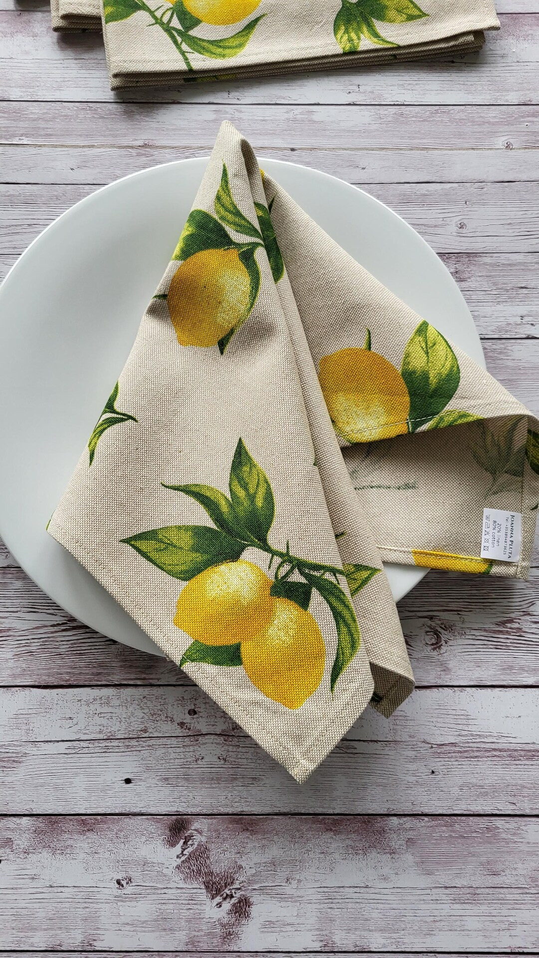 Handmade "lemons" Napkins. 44cm X 44cm. Set of 6,8,10. Perfect Set for a Gift. - Etsy | Etsy (US)