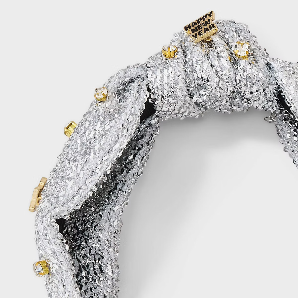 New Years Embellished Rhinestone Knot Headband - Silver/Gold | Target