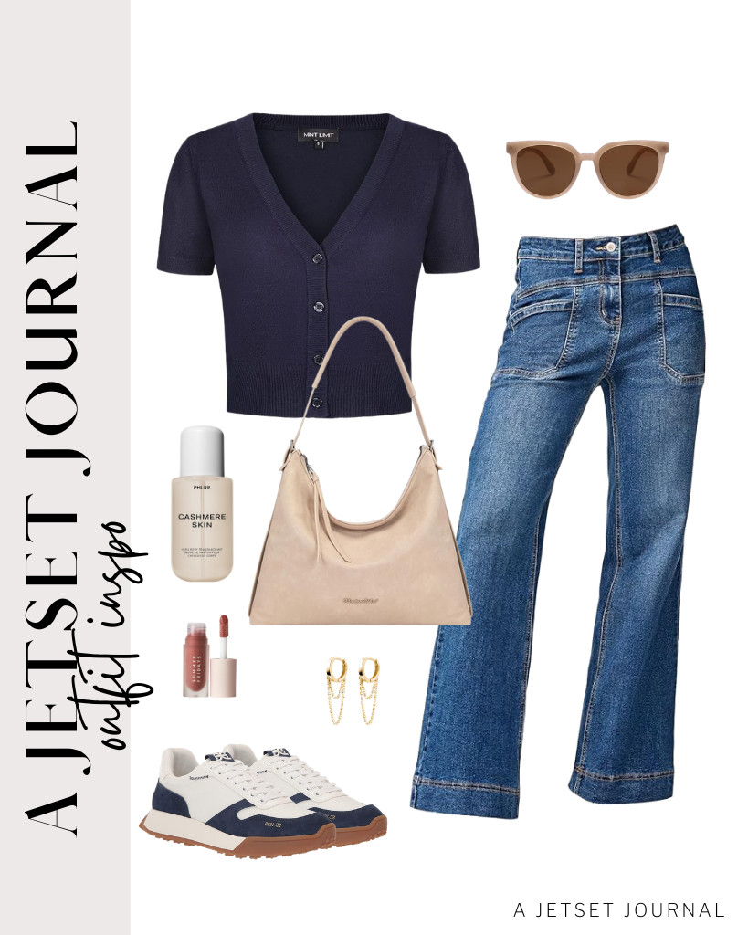 Looking for a chic casual Friday outfit? You can wear a button-down cardigan, high-waisted jeans, and Sam Edelman Layla sneakers. 

 #LTKSeasonal #LTKSaleAlert #LTKTravel