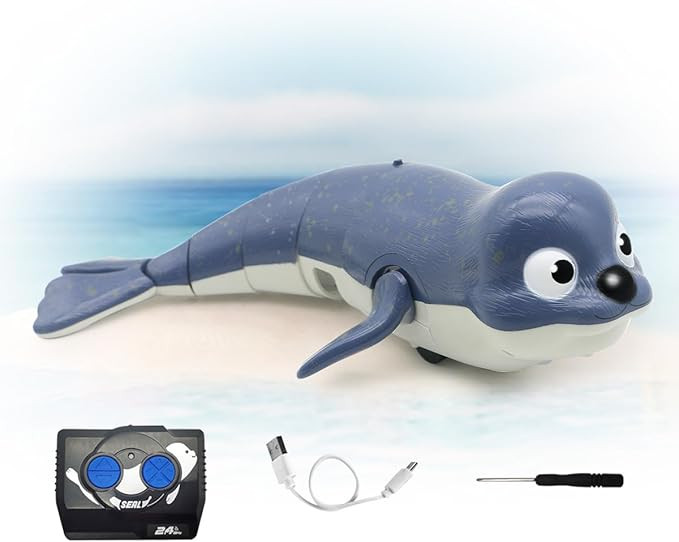 QUN XING Amphibious RC Toy Seal - 2.4Ghz Waterproof Swimming & Crawling Robot for Kids, Rechargea... | Amazon (US)