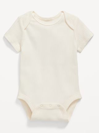Unisex Short-Sleeve Rib-Knit Bodysuit for Baby | Old Navy (US)