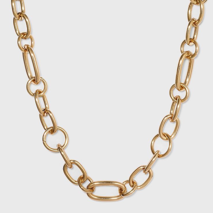 Multi Link Chain Necklace - A New Day™ Gold | Target