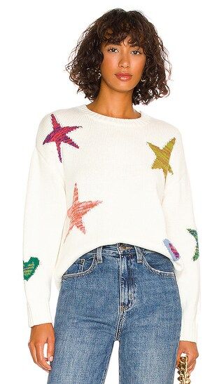 Zoey Sweater in Ivory Rainbow Stars | Revolve Clothing (Global)