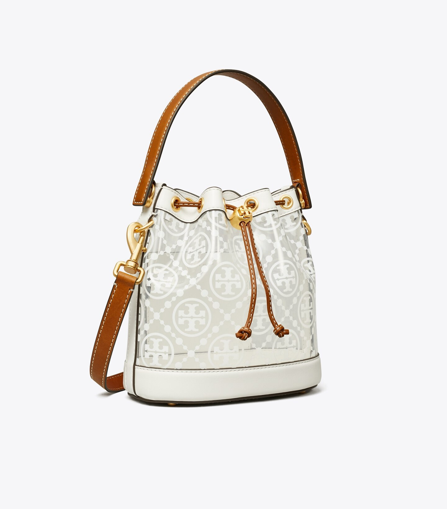T Monogram Clear Bucket Bag: Women's Designer Crossbody Bags | Tory Burch | Tory Burch (US)