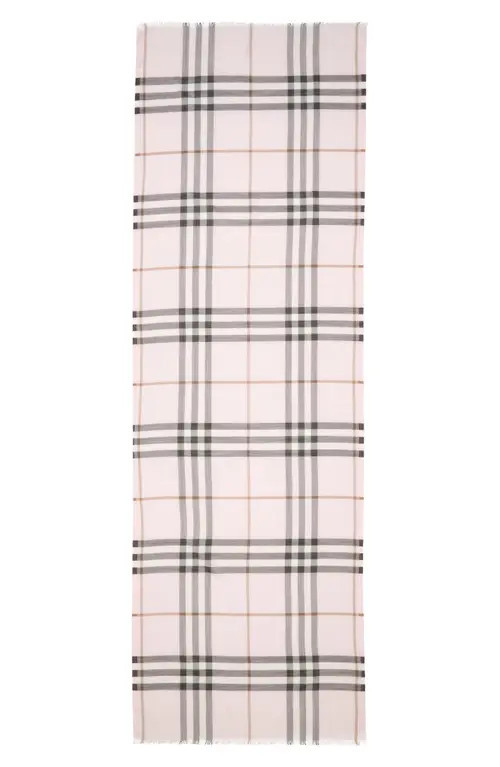 burberry Giant Check Wool & Silk Scarf in Pale Candy Pink at Nordstrom | Nordstrom