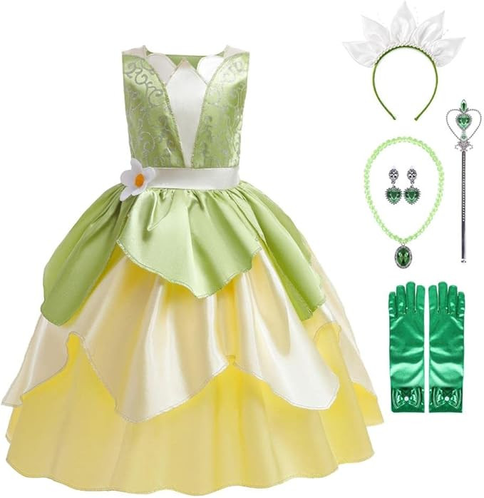 Dressy Daisy Toddler Little Girls Frog Princess Fancy Dress Up Halloween Costume with Accessories... | Amazon (US)