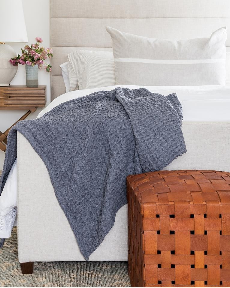 Ackley Leather Ottoman | McGee & Co.