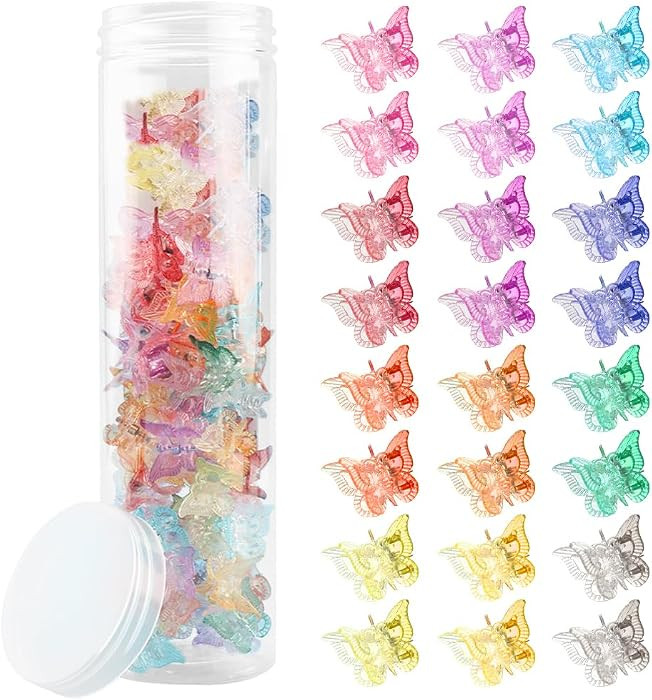60PCS Mini Butterfly Hair Clips for Hair with Box Glitter 90s Y2k Hair Accessories for Girls Wome... | Amazon (US)