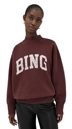 ANINE BING Women's Bradie Bing Sweatshirt, Deep Burgundy, Red, Graphic, XS | Amazon (US)