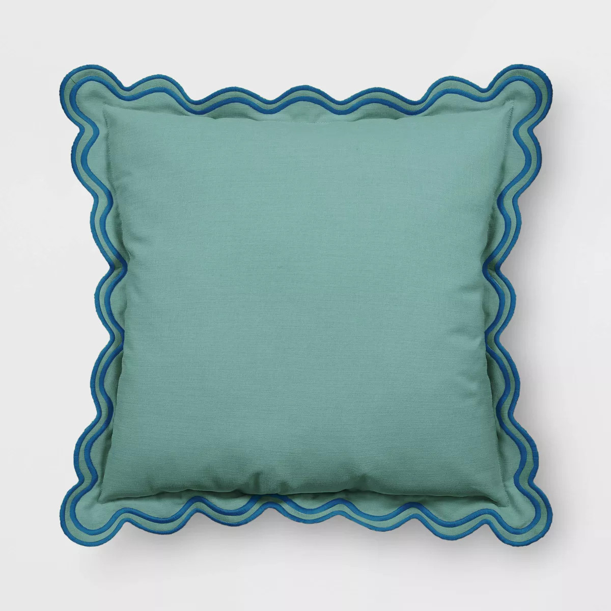 20"x20" Scalloped Square Outdoor Throw Pillow Green - Threshold™ | Target