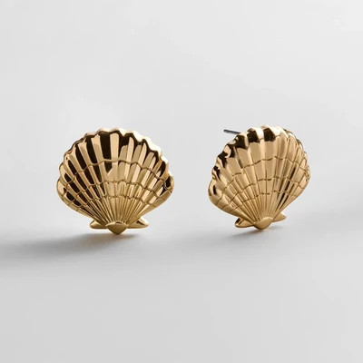 Marina Gold Seashell Earrings - Gold | BaubleBar