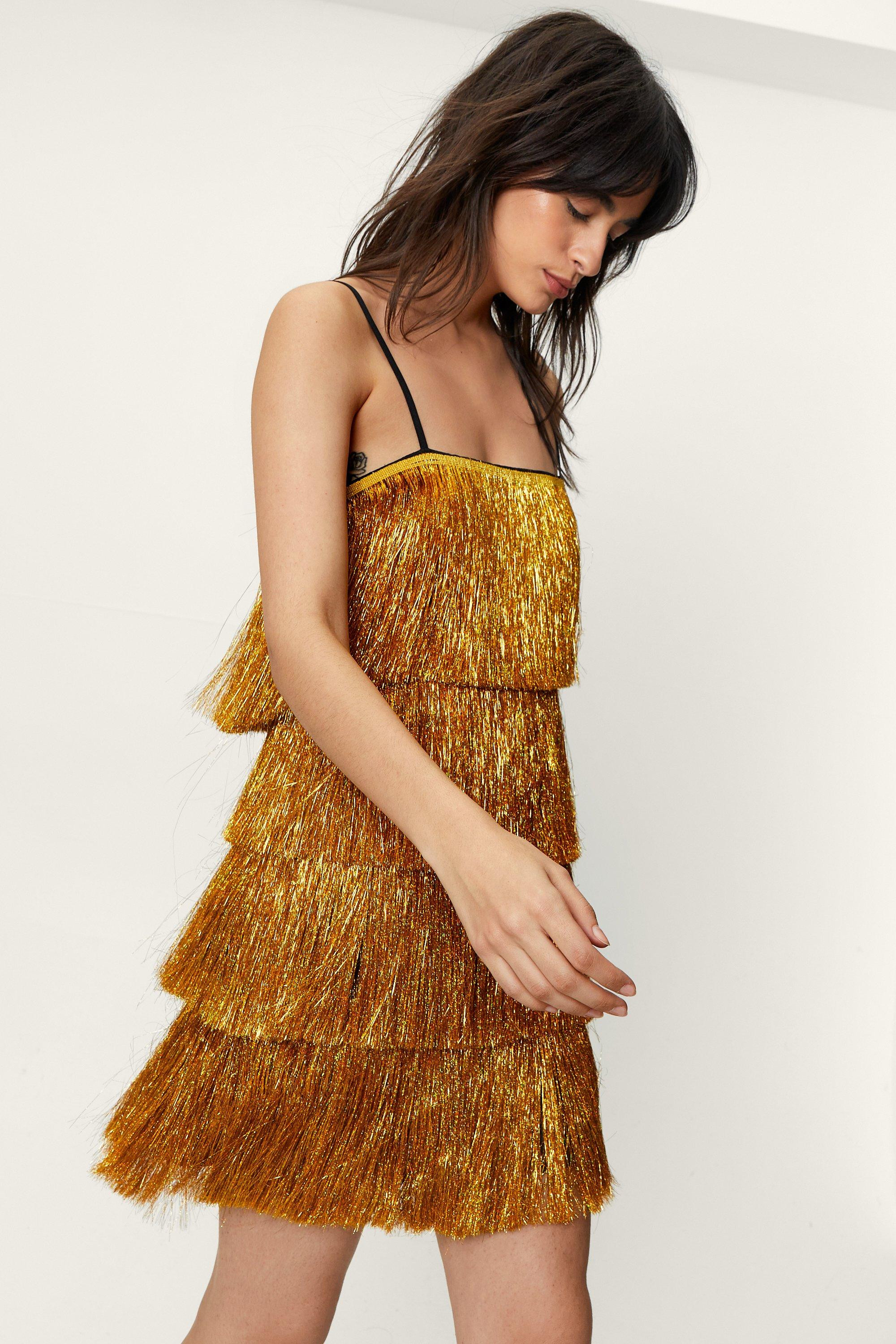 Tassel Tinsel Fringe Strappy Cami Mini Dress | Nasty Gal (US)