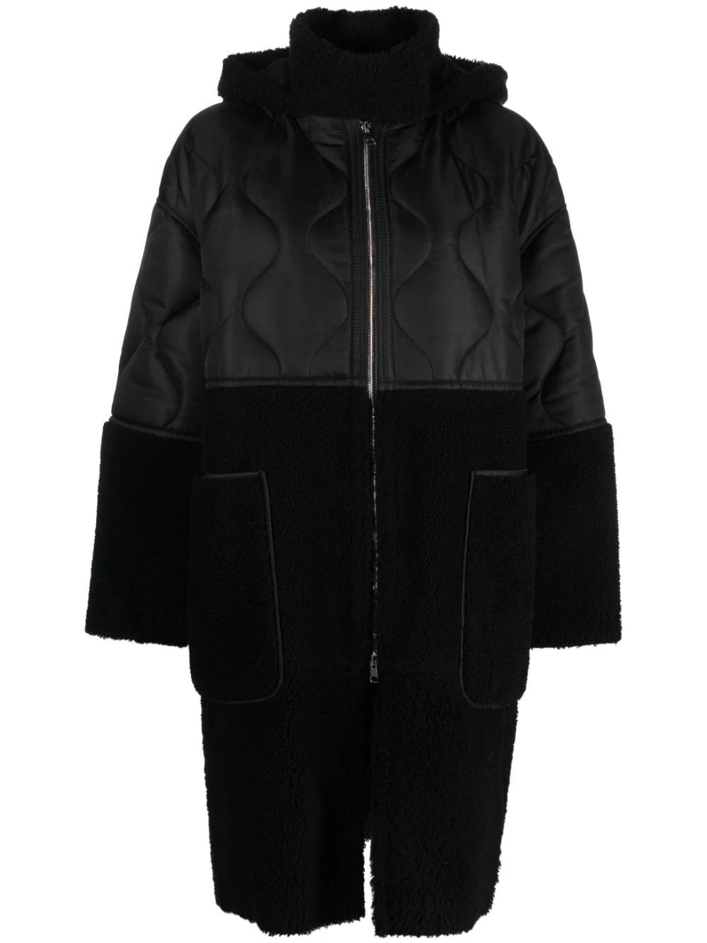 Blancha shearling-panel Quilted Hooded Jacket - Farfetch | Farfetch Global