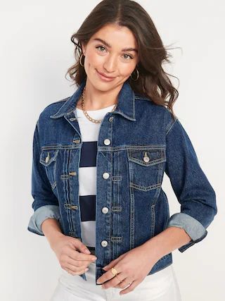 Dark-Wash Classic Jean Jacket for Women | Old Navy (US)