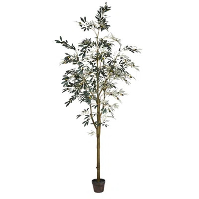 Artificial Potted Olive Floor Foliage Tree in Pot Charlton Home Size: 96" H x 42" W x 42" D | Wayfair North America