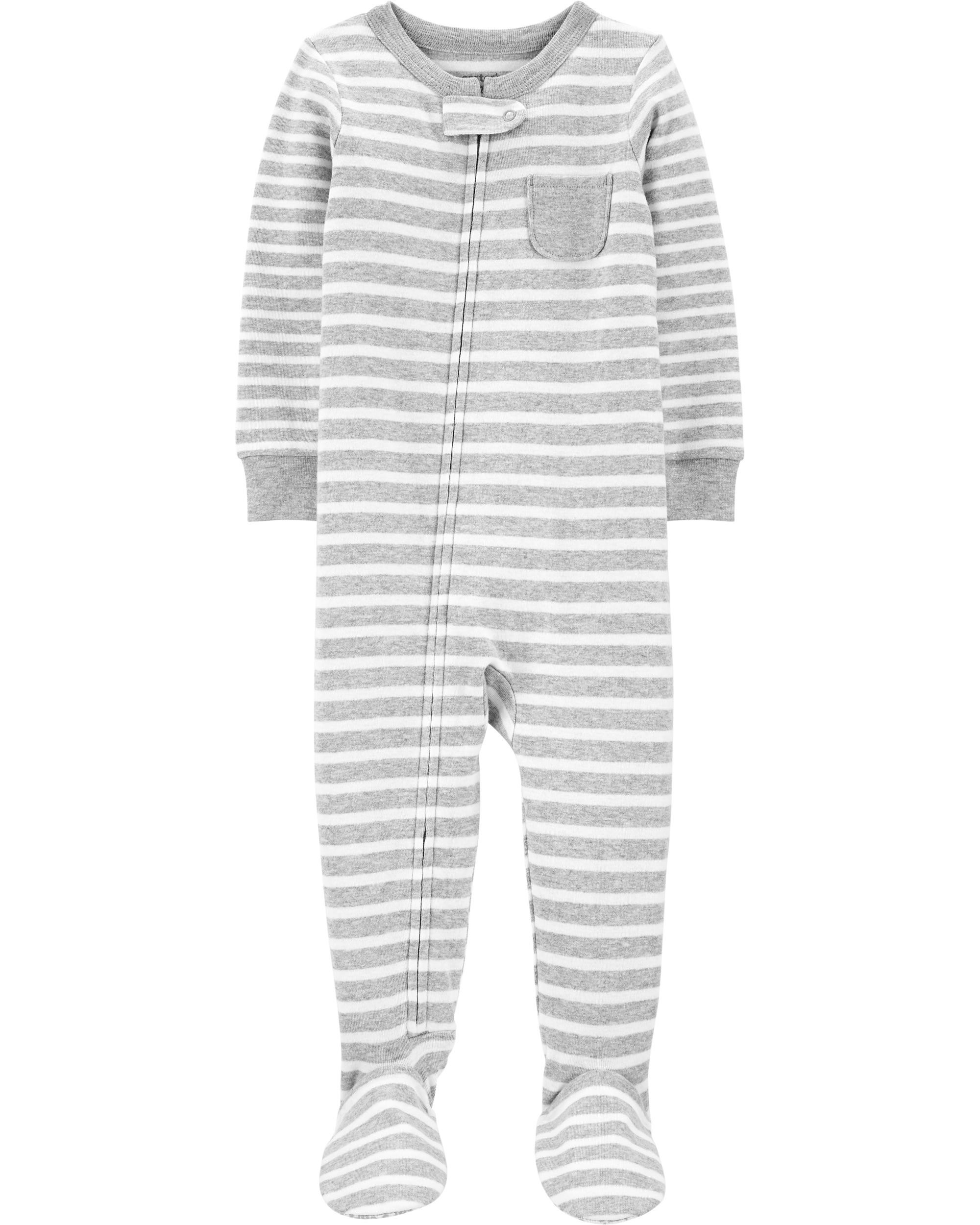 1-Piece Striped Snug Fit Cotton Footie PJs | Carter's