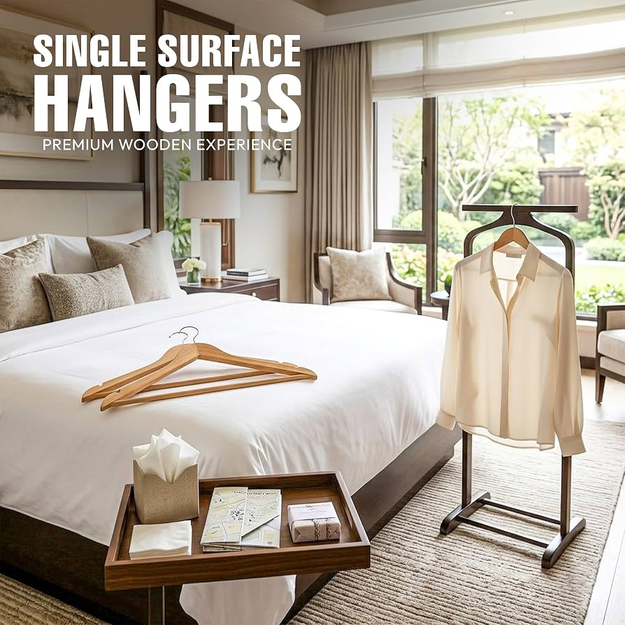 Utopia Home Premium Wooden Hangers 20 Pack - Heavy Duty & Durable Coat Hanger - Wood Hanger with ... | Amazon (US)