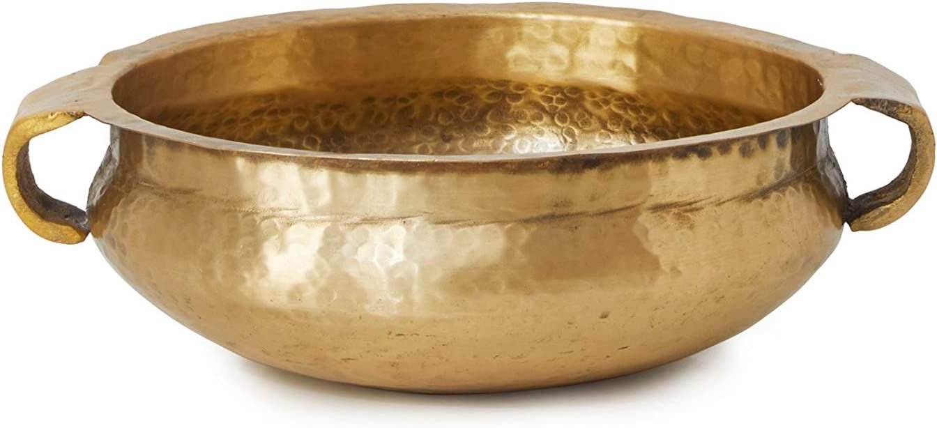 Amazon.com: Serene Spaces Living Gold Brass Handmade Hammered Metal Decorative Bowl– Perfect as... | Amazon (US)