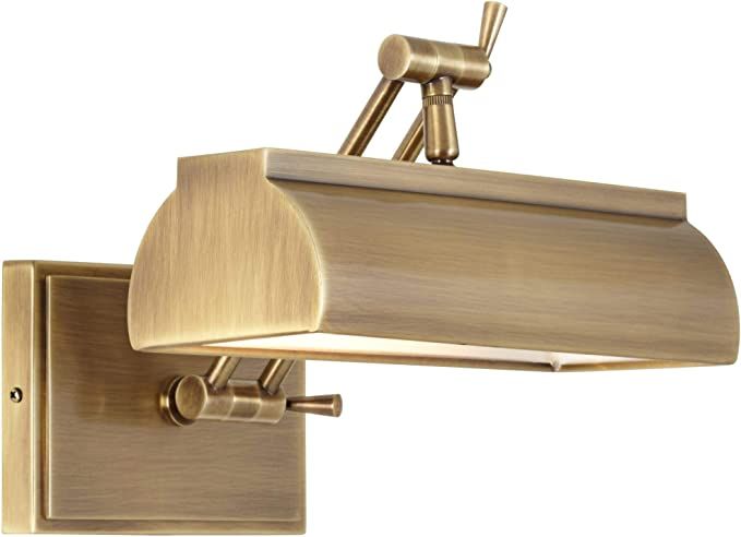Upton 10" Wide Plug-in Antique Brass Picture Light - Possini Euro Design | Amazon (US)