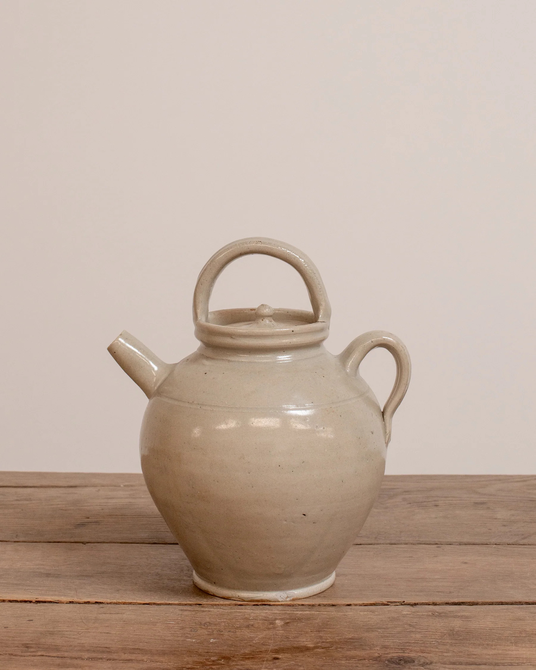 Vintage French Stoneware Pitcher - XLII | The Vintage Rug Shop