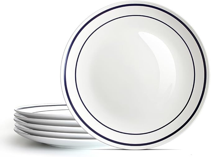 YFWOOD Ceramic Dinner Plates Set Of 6, 10.5 Inch Kitchen Dish Set, Contemporary Round Porcelain T... | Amazon (US)