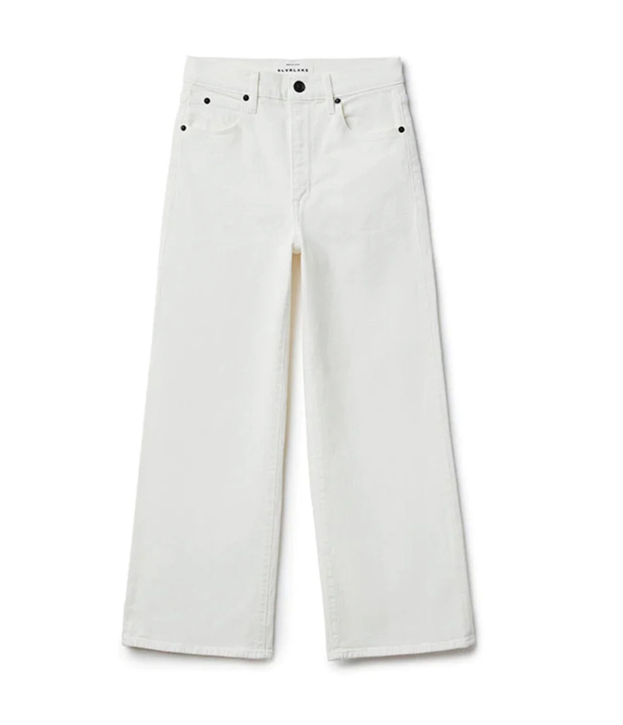 Grace High Rise Wide Leg Crop in White | Mode Sportif