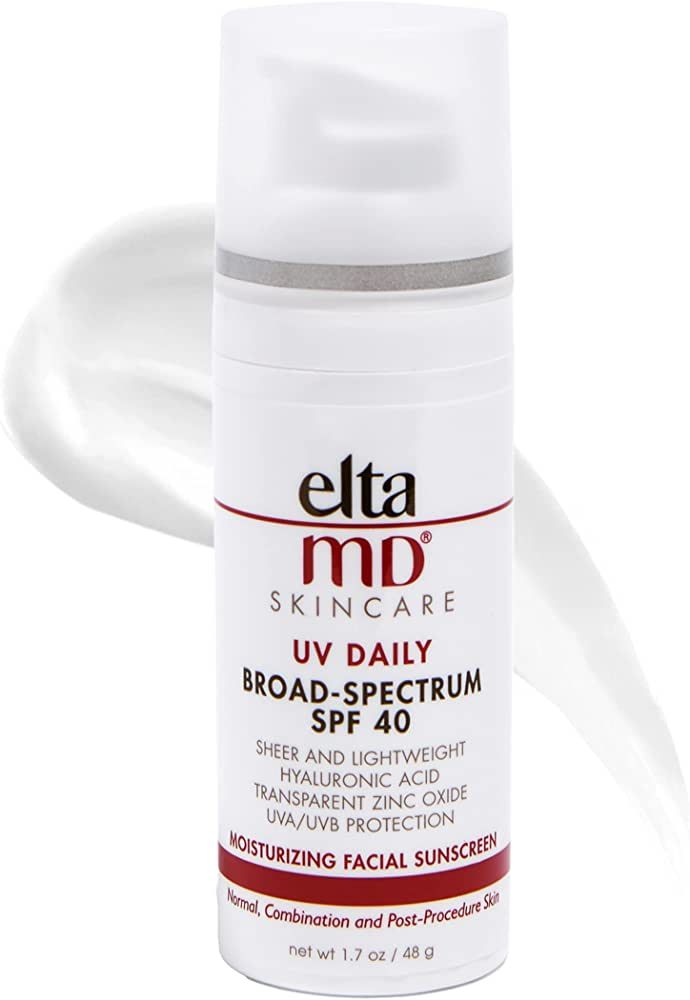EltaMD UV Daily Face Sunscreen with Zinc Oxide, SPF 40 Facial Sunscreen, Helps Hydrate Skin and D... | Amazon (US)