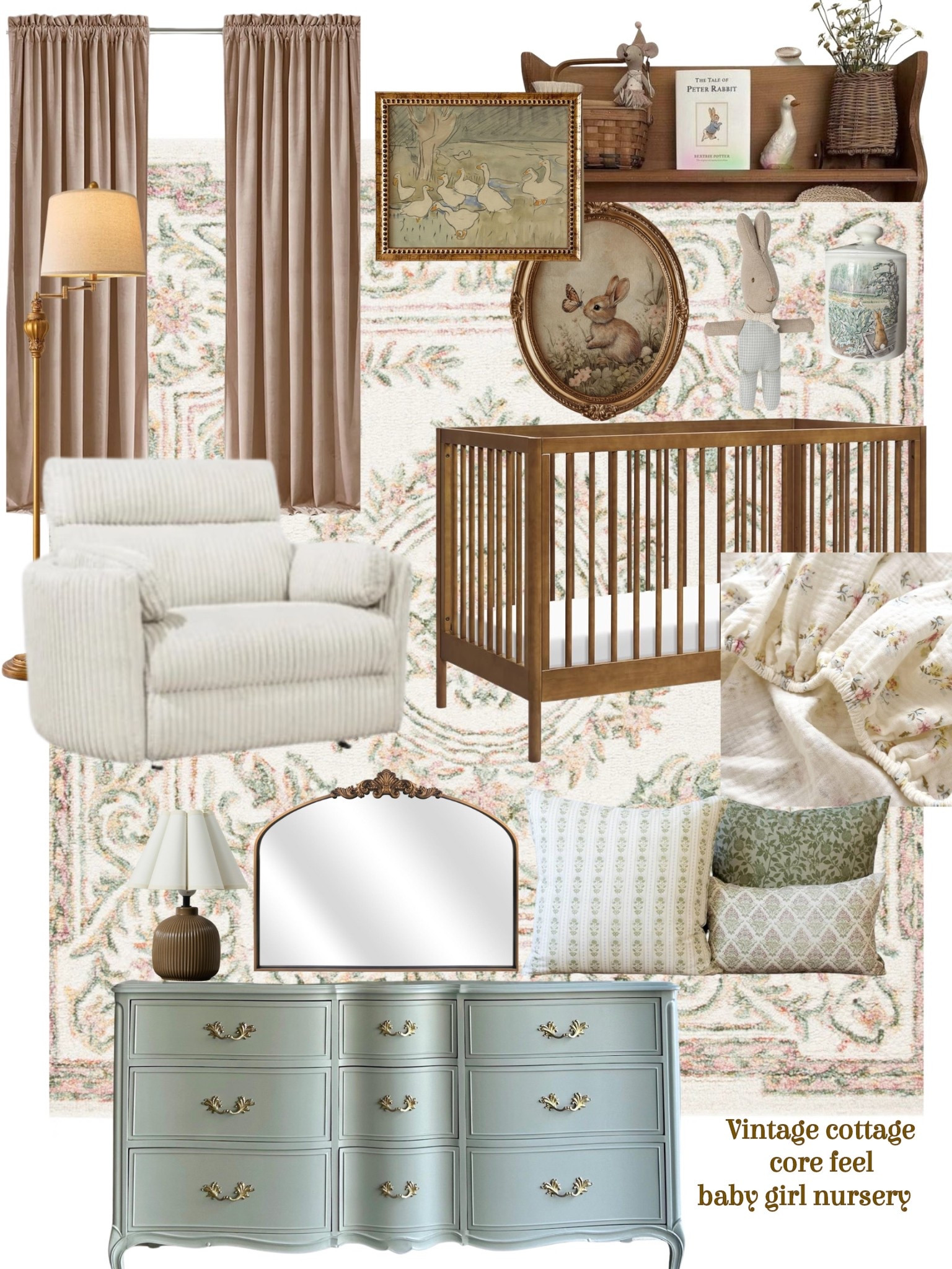 Preparing for my baby girls nursery and putting this together made me feel 10x more organized! Cottage core, vintage, antique and feminine 🥹✨ 


#LTKKids #LTKBaby #LTKFamily