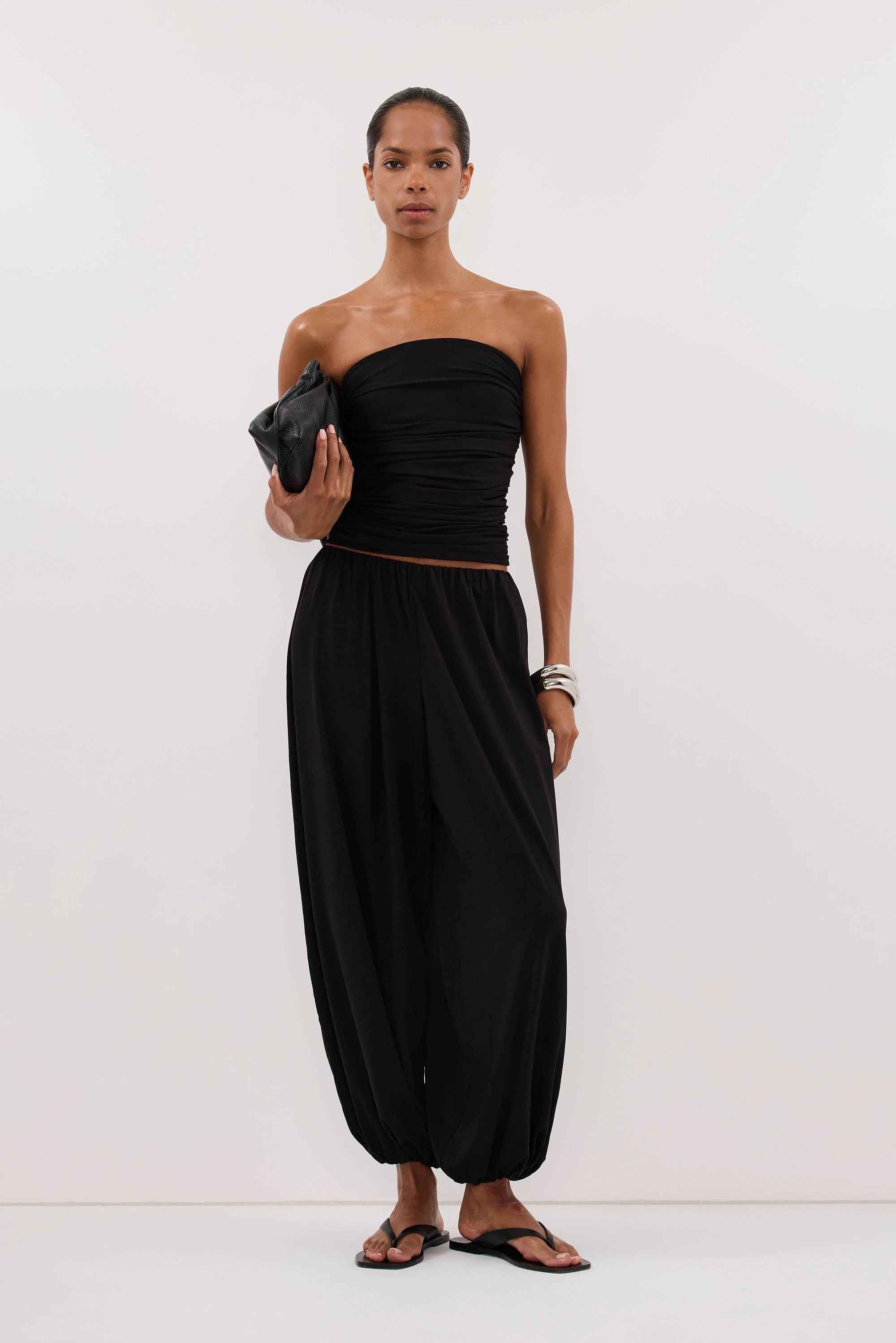 SHARI BLACK MODAL BALLOON PANT | DISSH