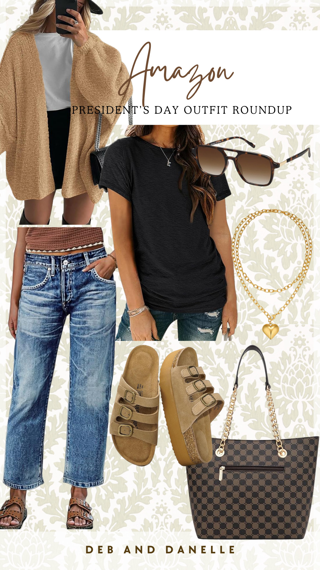 Here is a quick and easy outfit that is completely affordable right now with Amazon's President's Day sales. I own the denim jeans, tee, heart necklace, and a variation of these platform sandals.  

 #LTKSaleAlert #LTKMidsize