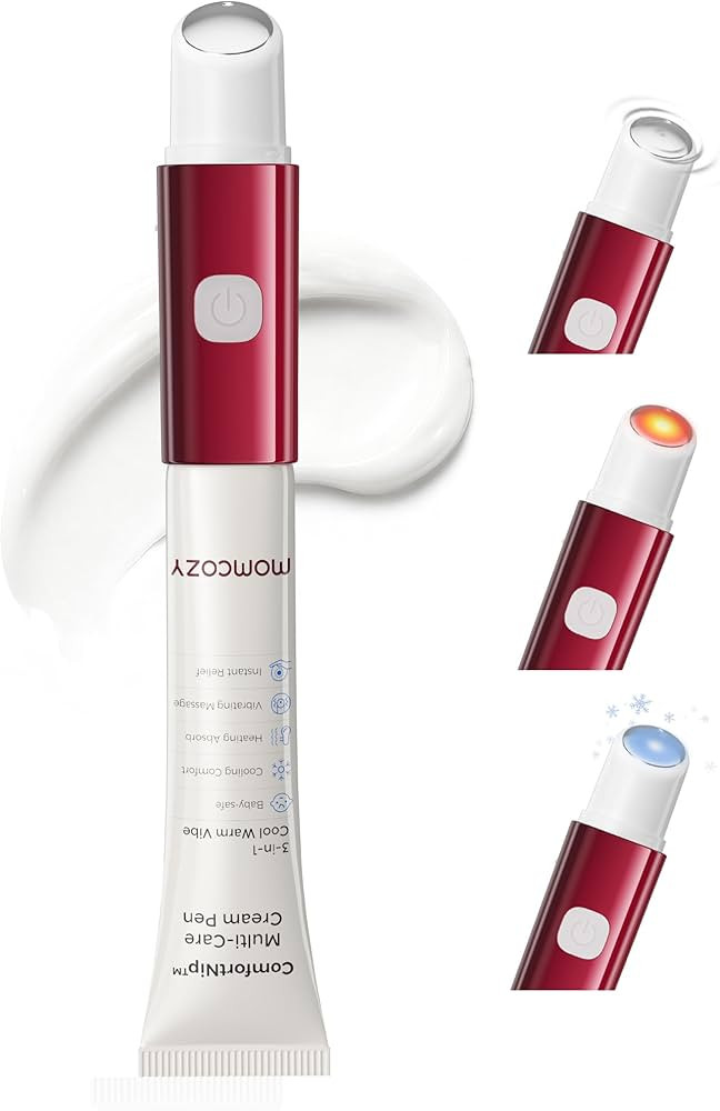 Momcozy ComfortNip\u2122 3-in-1 Heat Cool and Vibe Nipple Cream Pen Touch-Free 316 Steel Head Bot... | Amazon (US)