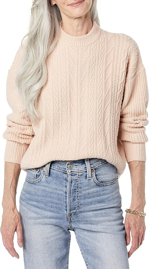 Amazon Essentials Women's Soft-Touch Modern Cable Crewneck Sweater (Available in Plus Size) | Amazon (US)