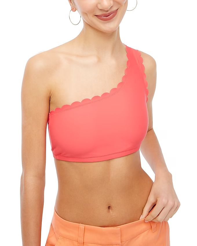 Scalloped one-shoulder bikini top | J.Crew Factory
