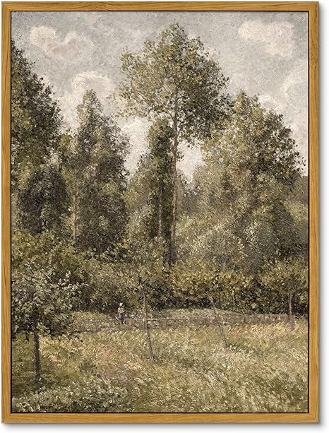 InSimSea Framed Canvas Prints Art Vintage Decor, Room Decor Classical Artwork Poplars Camille Pis... | Amazon (US)