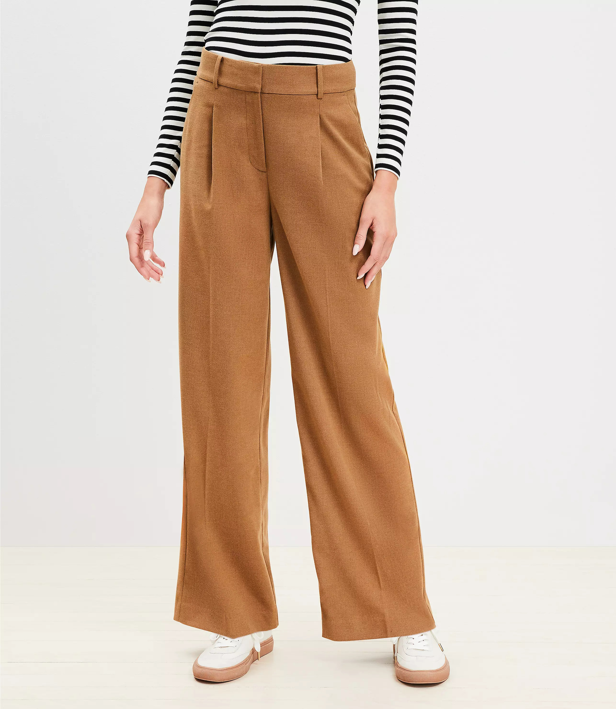 Curvy Peyton Trouser Pants in Heathered Brushed Flannel | LOFT