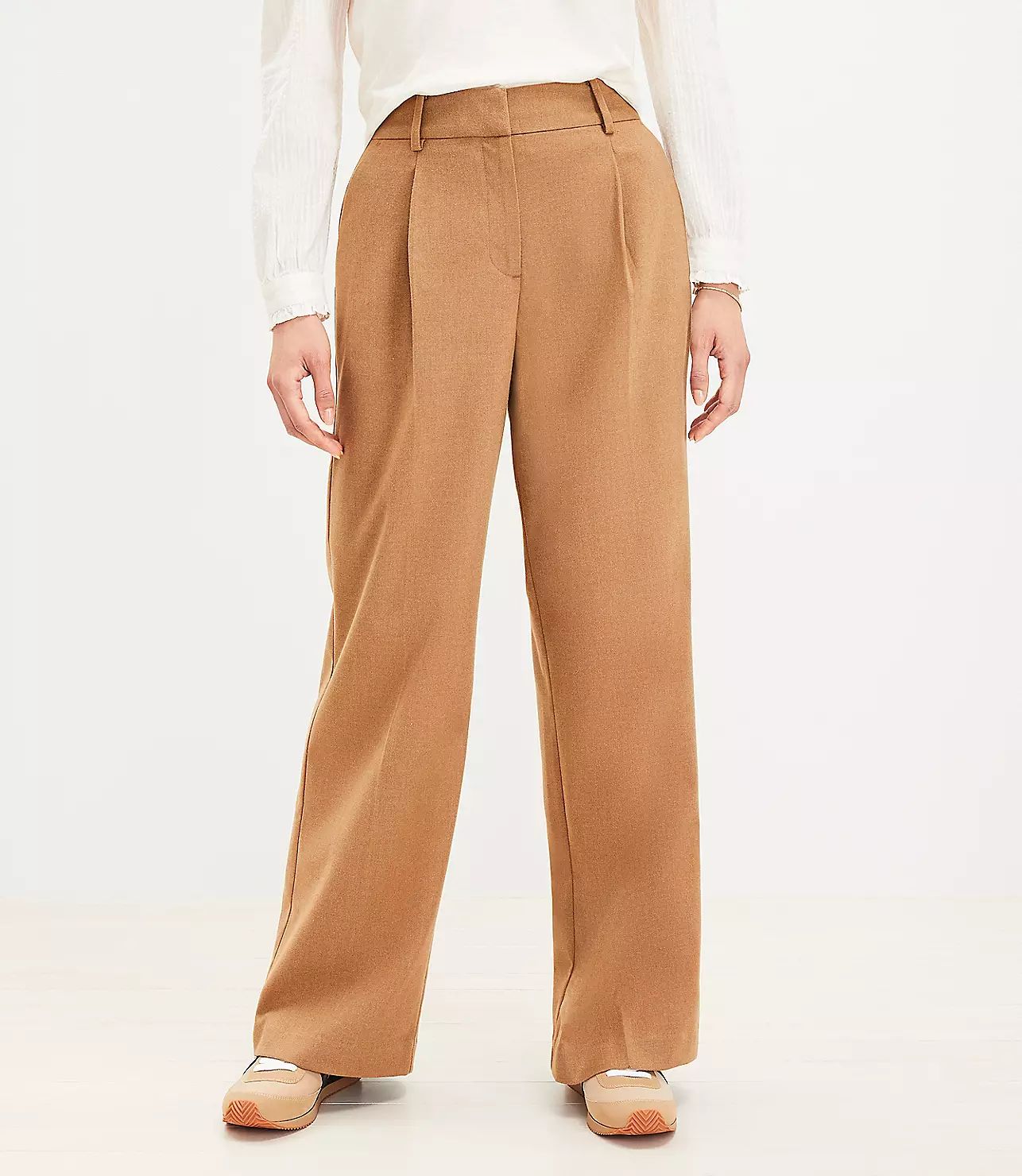 Curvy Peyton Trouser Pants in Heathered Brushed Flannel | LOFT