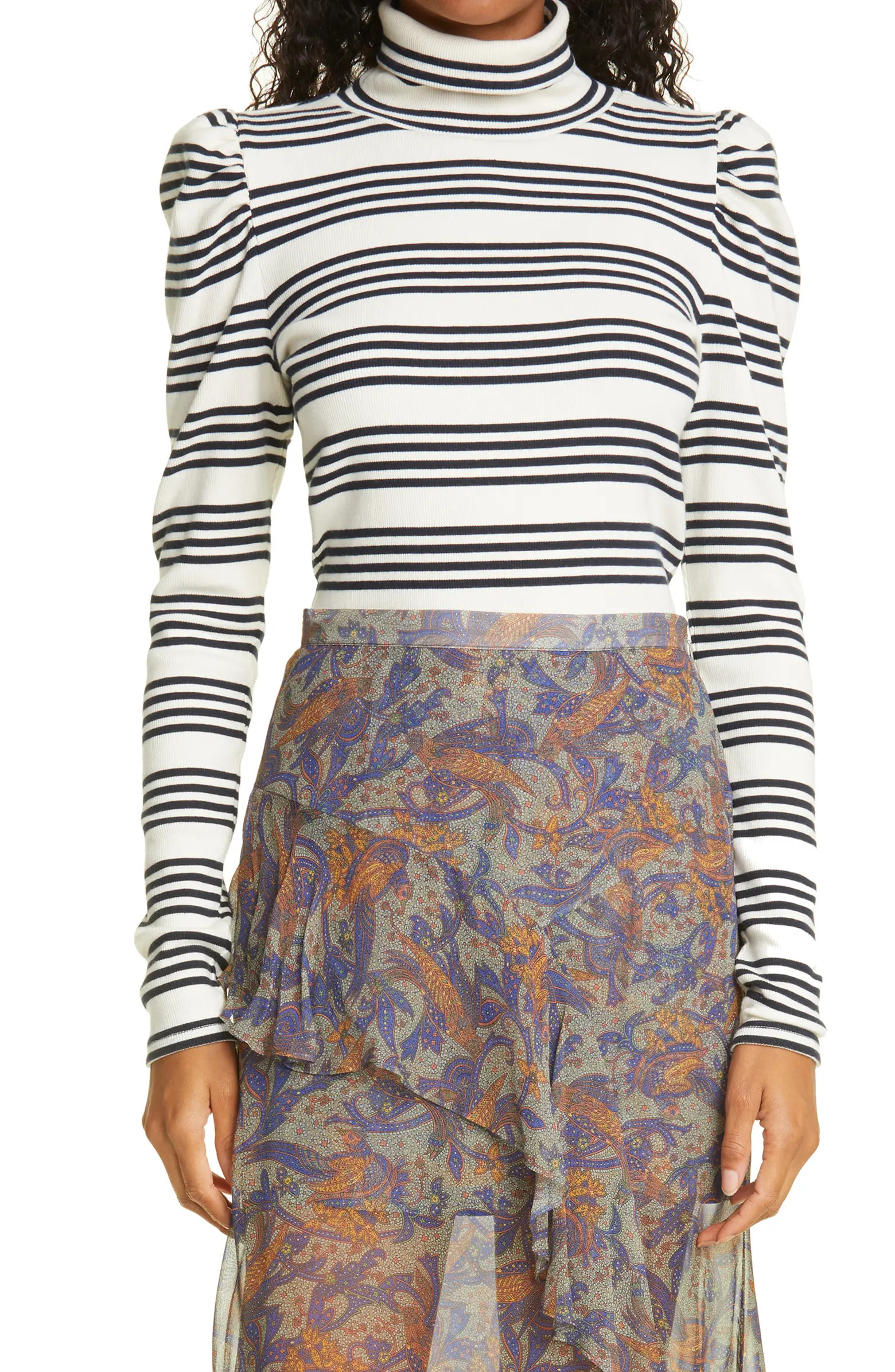 Cedar Stretch Cotton Turtleneck Top | Nordstrom