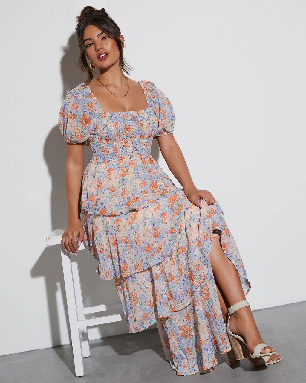 Blooming Beauty Tiered Floral Maxi Dress | VICI Collection