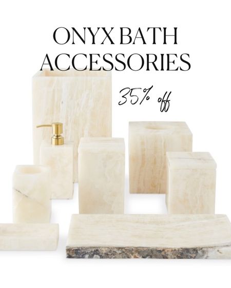 Onyx bath accessories, marble, stone decor, cream bathroom, dream bathroom renovation, Williams-Sonoma Home, decor sale alert 

#LTKFind #LTKsalealert #LTKhome
