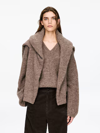 Alpaca-Wool Blend V-Neck Jumper – Taupe – Women – ARKET GB | Arket UK