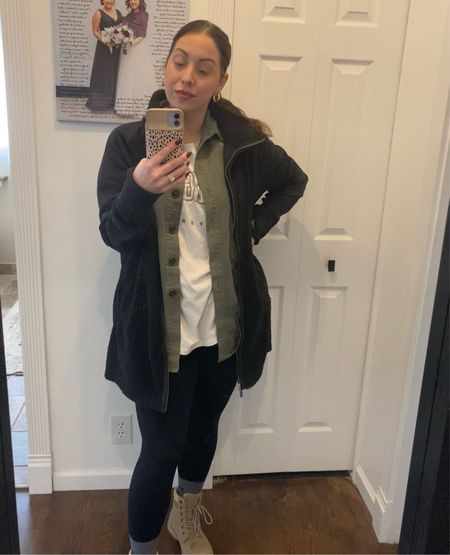 Feels like winter! 
XL tee (for oversized fit), 8 boots (tts and comfy), L leggings tts.
Thanksgiving outfit. Shacket. Thanksgiving. Fall outfit. Winter outfit. Winter boots. Sherpa jacket. Amazon finds  

#LTKunder50 #LTKshoecrush #LTKstyletip
