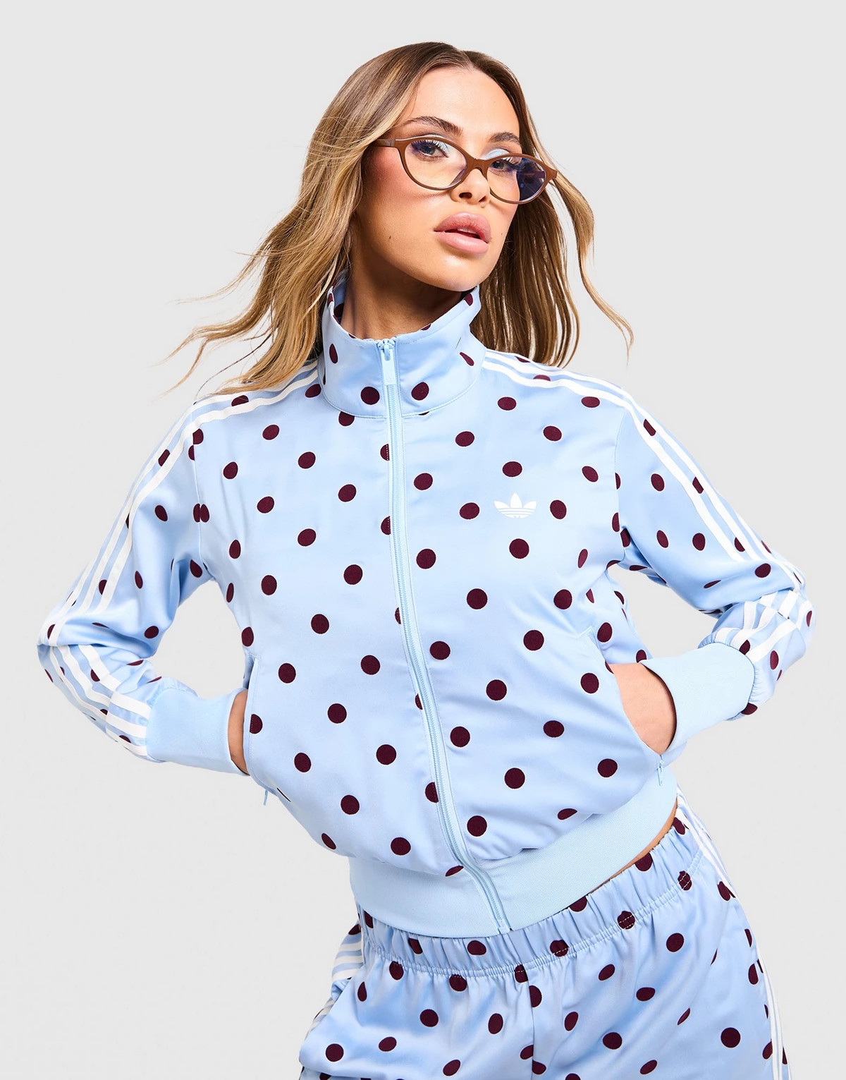 Blue adidas Originals Satin Polka Dots Track Top | JD Sports UK | JD Sports (UK)